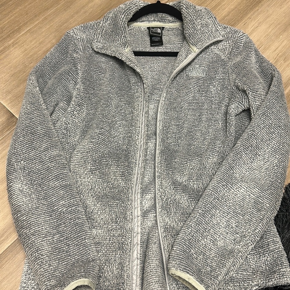 Grey The North Face zip up sweater jacket Osito